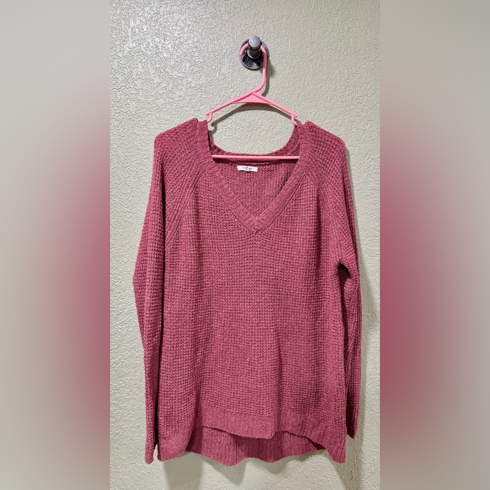 Maurices V-Neck Sweater Pink Size M